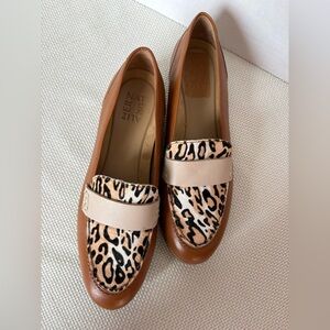 💥SALE💥 Naturalizer Veronica Brown Leather Loafers 8.5 Animal Print Comfort Shoes